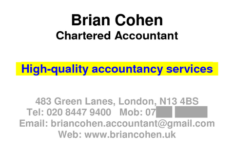 Brian Cohen business card – Website version